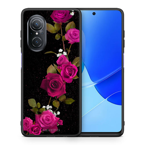 Θήκη Huawei Nova 9 SE Red Roses Flower από τη Smartfits με σχέδιο στο πίσω μέρος και μαύρο περίβλημα | Huawei Nova 9 SE Red Roses Flower case with colorful back and black bezels