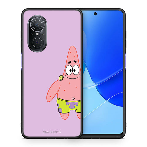 Θήκη Huawei Nova 9 SE Friends Patrick από τη Smartfits με σχέδιο στο πίσω μέρος και μαύρο περίβλημα | Huawei Nova 9 SE Friends Patrick case with colorful back and black bezels