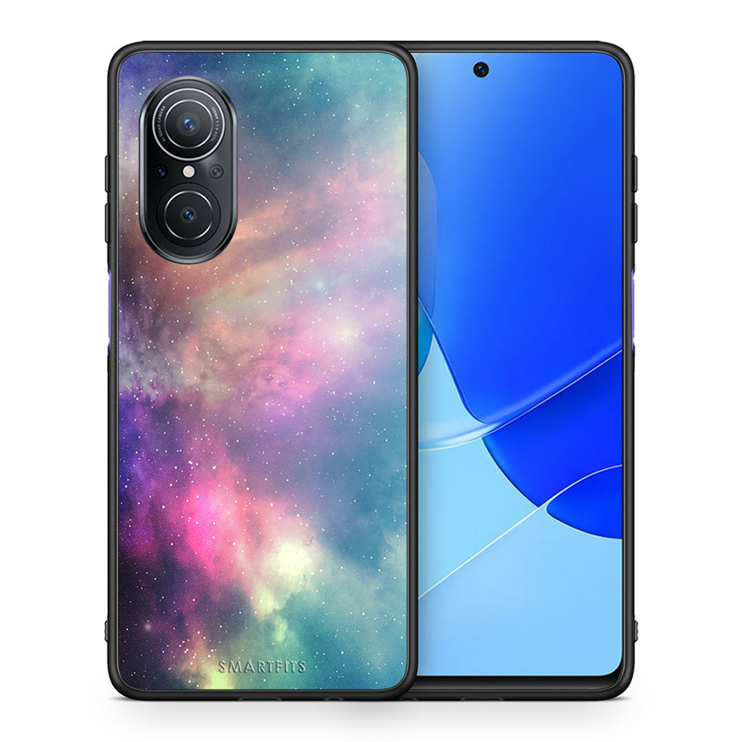 Θήκη Huawei Nova 9 SE Rainbow Galaxy από τη Smartfits με σχέδιο στο πίσω μέρος και μαύρο περίβλημα | Huawei Nova 9 SE Rainbow Galaxy case with colorful back and black bezels