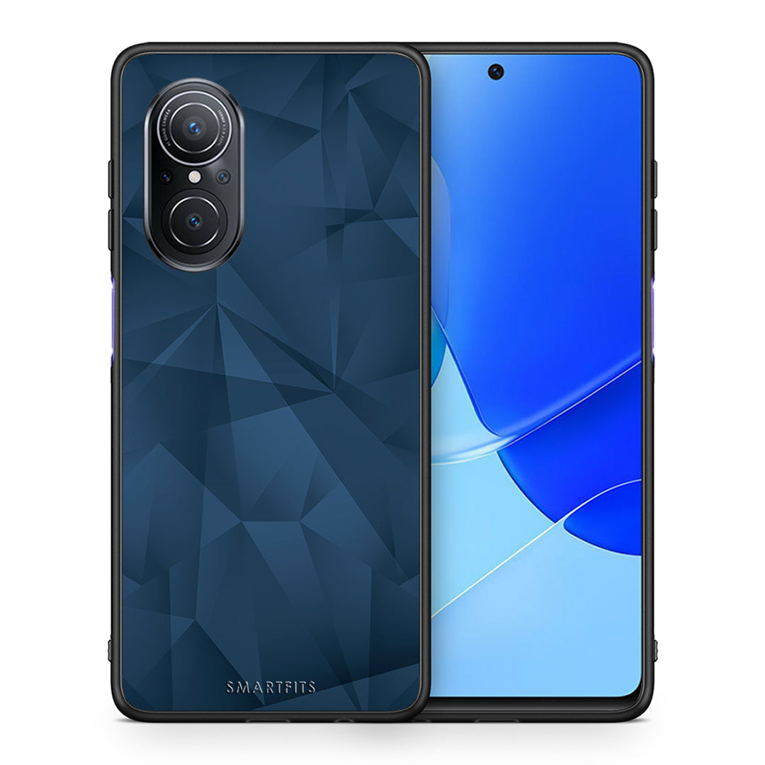 Θήκη Huawei Nova 9 SE Blue Abstract Geometric από τη Smartfits με σχέδιο στο πίσω μέρος και μαύρο περίβλημα | Huawei Nova 9 SE Blue Abstract Geometric case with colorful back and black bezels