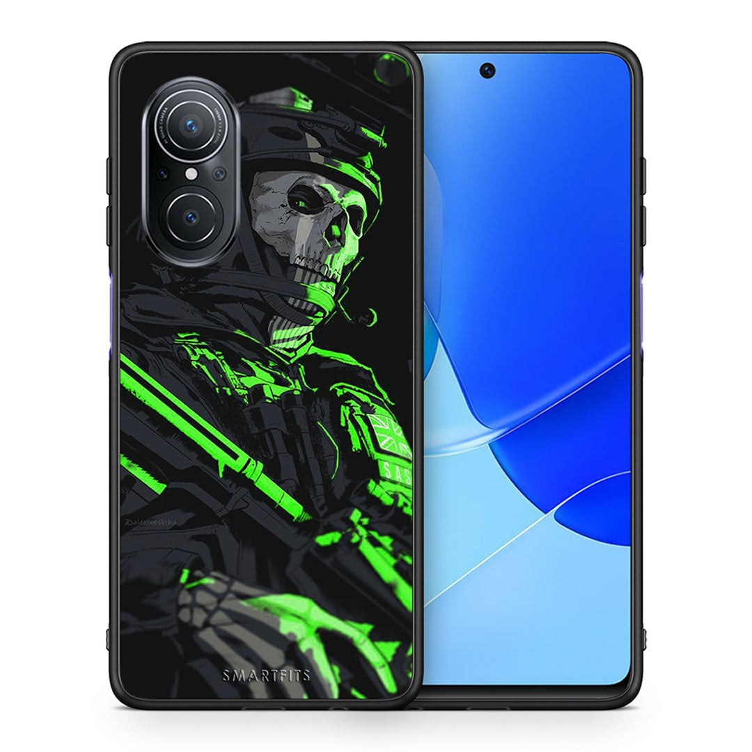 Θήκη Αγίου Βαλεντίνου Huawei Nova 9 SE Green Soldier από τη Smartfits με σχέδιο στο πίσω μέρος και μαύρο περίβλημα | Huawei Nova 9 SE Green Soldier case with colorful back and black bezels