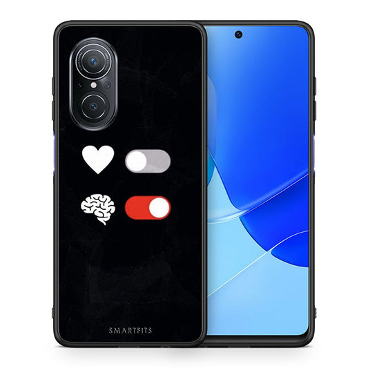 Θήκη Αγίου Βαλεντίνου Huawei Nova 9 SE Heart Vs Brain από τη Smartfits με σχέδιο στο πίσω μέρος και μαύρο περίβλημα | Huawei Nova 9 SE Heart Vs Brain case with colorful back and black bezels