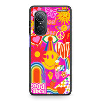 Thumbnail for Huawei Nova 9 SE Hippie Love θήκη από τη Smartfits με σχέδιο στο πίσω μέρος και μαύρο περίβλημα | Smartphone case with colorful back and black bezels by Smartfits
