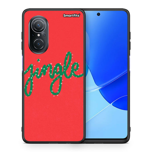 Θήκη Huawei Nova 9 SE Jingle Xmas από τη Smartfits με σχέδιο στο πίσω μέρος και μαύρο περίβλημα | Huawei Nova 9 SE Jingle Xmas case with colorful back and black bezels
