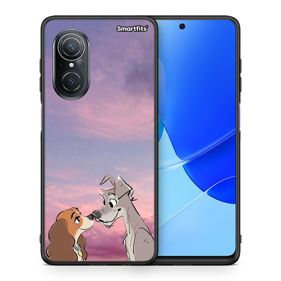 Θήκη Huawei Nova 9 SE Lady And Tramp από τη Smartfits με σχέδιο στο πίσω μέρος και μαύρο περίβλημα | Huawei Nova 9 SE Lady And Tramp case with colorful back and black bezels