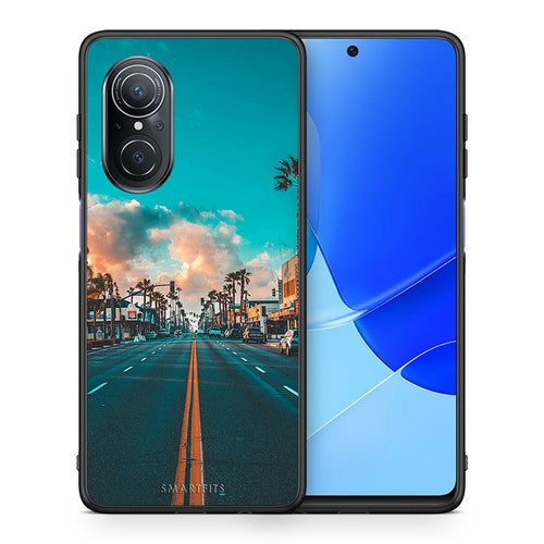 Θήκη Huawei Nova 9 SE City Landscape από τη Smartfits με σχέδιο στο πίσω μέρος και μαύρο περίβλημα | Huawei Nova 9 SE City Landscape case with colorful back and black bezels
