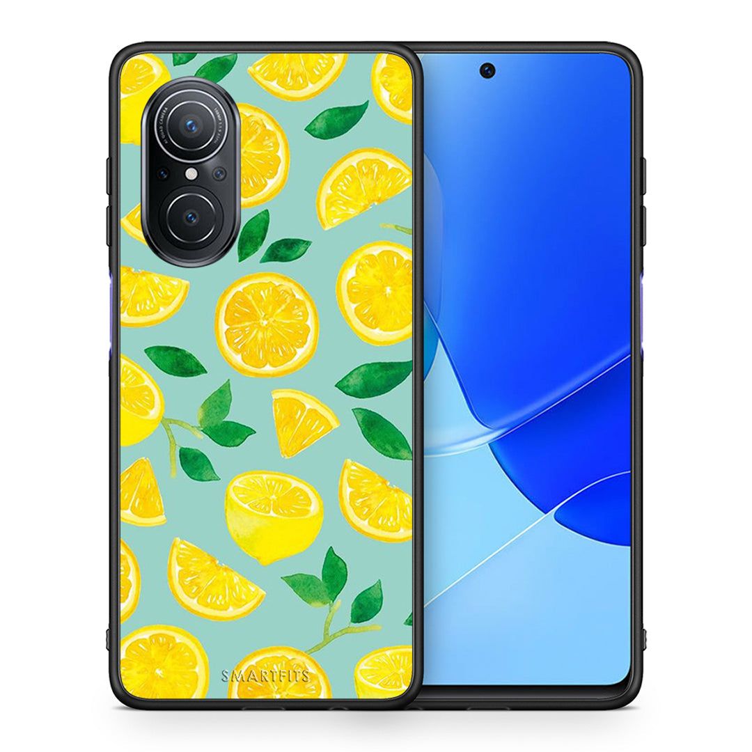 Θήκη Huawei Nova 9 SE Lemons από τη Smartfits με σχέδιο στο πίσω μέρος και μαύρο περίβλημα | Huawei Nova 9 SE Lemons case with colorful back and black bezels