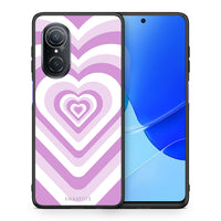 Thumbnail for Θήκη Huawei Nova 9 SE Lilac Hearts από τη Smartfits με σχέδιο στο πίσω μέρος και μαύρο περίβλημα | Huawei Nova 9 SE Lilac Hearts case with colorful back and black bezels