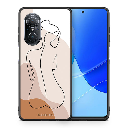Θήκη Huawei Nova 9 SE LineArt Woman από τη Smartfits με σχέδιο στο πίσω μέρος και μαύρο περίβλημα | Huawei Nova 9 SE LineArt Woman case with colorful back and black bezels