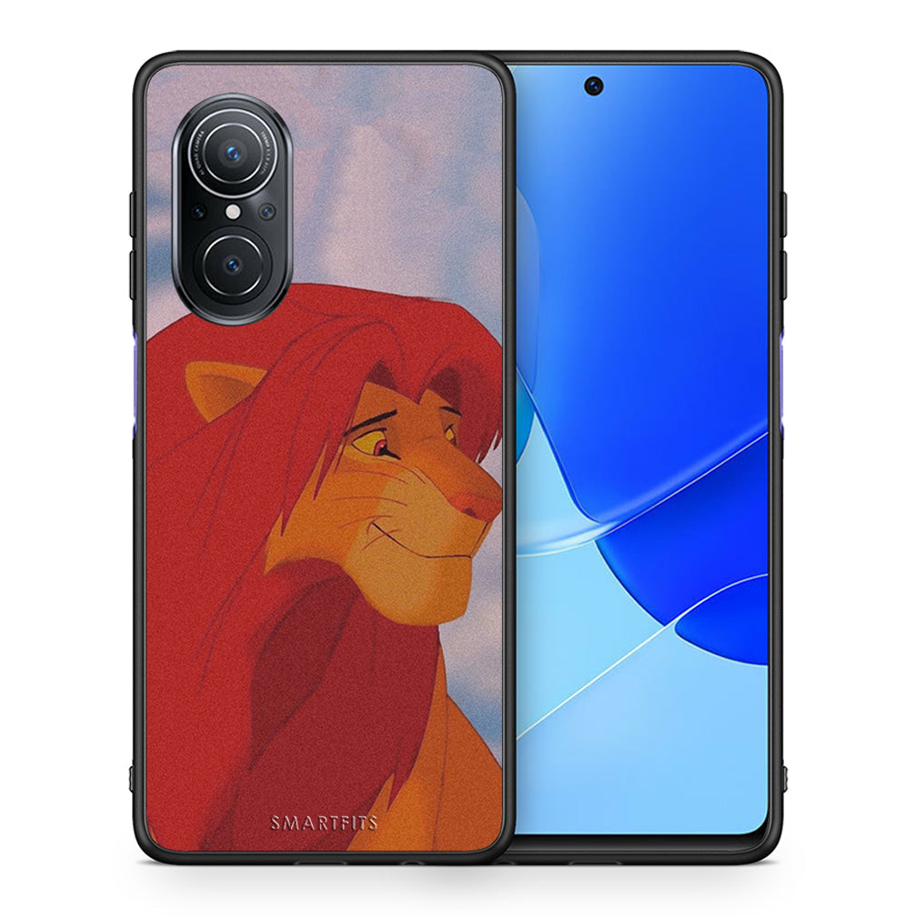 Θήκη Αγίου Βαλεντίνου Huawei Nova 9 SE Lion Love 1 από τη Smartfits με σχέδιο στο πίσω μέρος και μαύρο περίβλημα | Huawei Nova 9 SE Lion Love 1 case with colorful back and black bezels