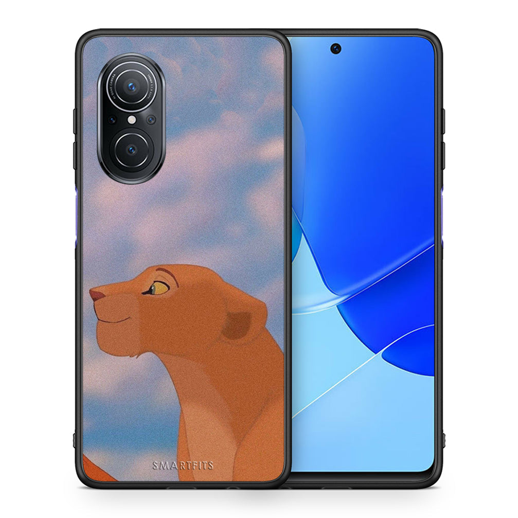 Θήκη Αγίου Βαλεντίνου Huawei Nova 9 SE Lion Love 2 από τη Smartfits με σχέδιο στο πίσω μέρος και μαύρο περίβλημα | Huawei Nova 9 SE Lion Love 2 case with colorful back and black bezels