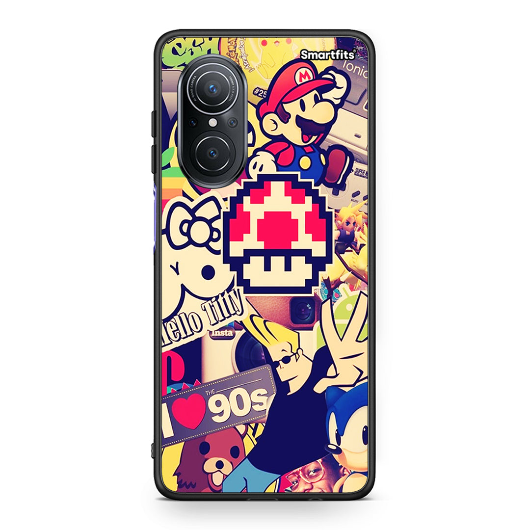 Huawei Nova 9 SE Love The 90s θήκη από τη Smartfits με σχέδιο στο πίσω μέρος και μαύρο περίβλημα | Smartphone case with colorful back and black bezels by Smartfits
