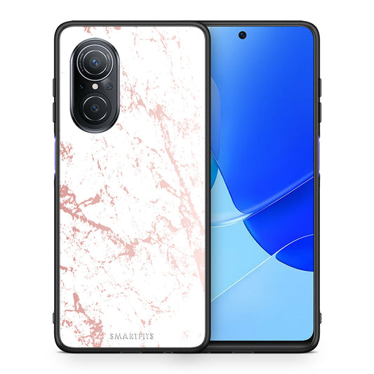 Θήκη Huawei Nova 9 SE Pink Splash Marble από τη Smartfits με σχέδιο στο πίσω μέρος και μαύρο περίβλημα | Huawei Nova 9 SE Pink Splash Marble case with colorful back and black bezels