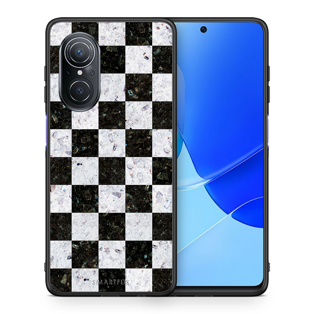 Θήκη Huawei Nova 9 SE Square Geometric Marble από τη Smartfits με σχέδιο στο πίσω μέρος και μαύρο περίβλημα | Huawei Nova 9 SE Square Geometric Marble case with colorful back and black bezels