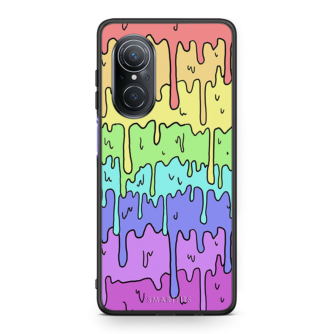 Huawei Nova 9 SE Melting Rainbow θήκη από τη Smartfits με σχέδιο στο πίσω μέρος και μαύρο περίβλημα | Smartphone case with colorful back and black bezels by Smartfits