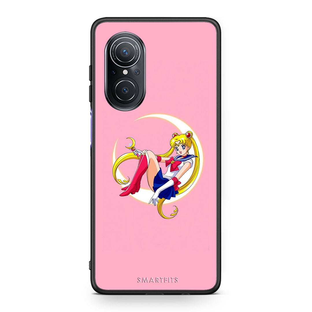 Huawei Nova 9 SE Moon Girl θήκη από τη Smartfits με σχέδιο στο πίσω μέρος και μαύρο περίβλημα | Smartphone case with colorful back and black bezels by Smartfits