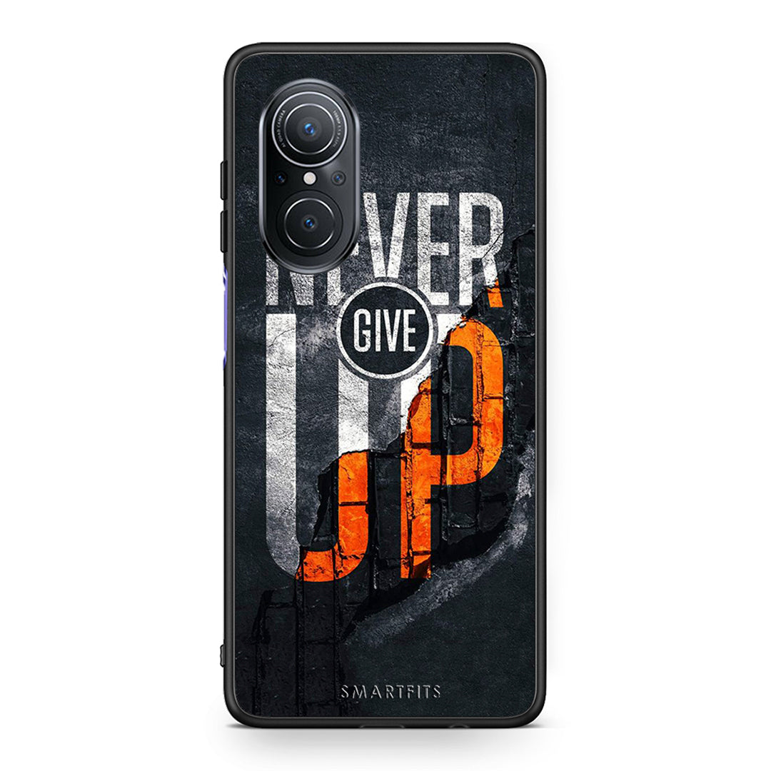Huawei Nova 9 SE Never Give Up Θήκη Αγίου Βαλεντίνου από τη Smartfits με σχέδιο στο πίσω μέρος και μαύρο περίβλημα | Smartphone case with colorful back and black bezels by Smartfits