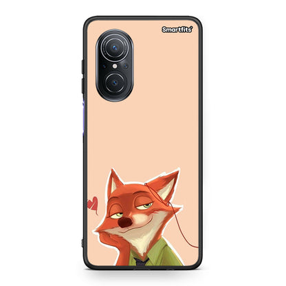 Huawei Nova 9 SE Nick Wilde And Judy Hopps Love 1 θήκη από τη Smartfits με σχέδιο στο πίσω μέρος και μαύρο περίβλημα | Smartphone case with colorful back and black bezels by Smartfits
