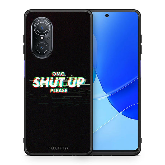 Θήκη Huawei Nova 9 SE OMG ShutUp από τη Smartfits με σχέδιο στο πίσω μέρος και μαύρο περίβλημα | Huawei Nova 9 SE OMG ShutUp case with colorful back and black bezels