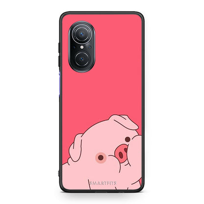 Huawei Nova 9 SE Pig Love 1 Θήκη Αγίου Βαλεντίνου από τη Smartfits με σχέδιο στο πίσω μέρος και μαύρο περίβλημα | Smartphone case with colorful back and black bezels by Smartfits
