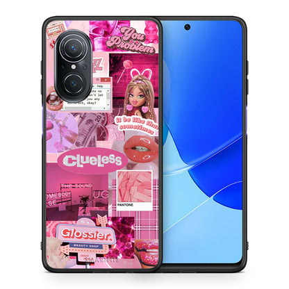 Θήκη Αγίου Βαλεντίνου Huawei Nova 9 SE Pink Love από τη Smartfits με σχέδιο στο πίσω μέρος και μαύρο περίβλημα | Huawei Nova 9 SE Pink Love case with colorful back and black bezels
