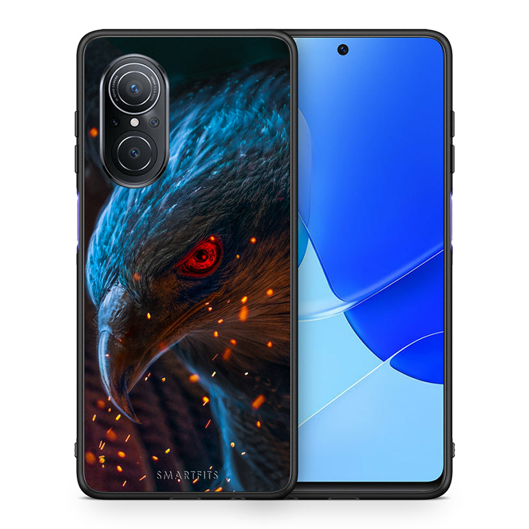 Θήκη Huawei Nova 9 SE Eagle PopArt από τη Smartfits με σχέδιο στο πίσω μέρος και μαύρο περίβλημα | Huawei Nova 9 SE Eagle PopArt case with colorful back and black bezels
