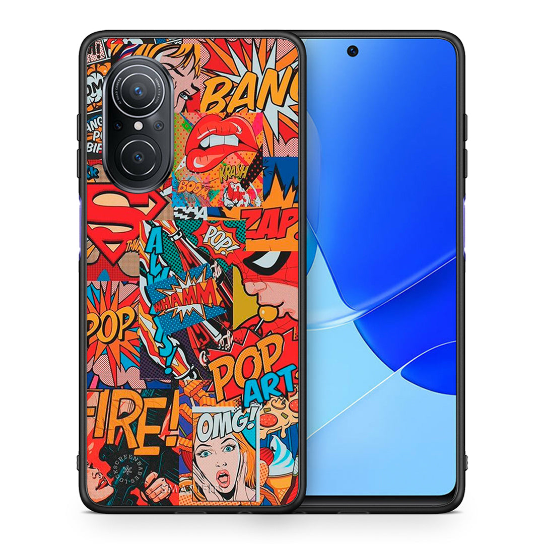 Θήκη Huawei Nova 9 SE PopArt OMG από τη Smartfits με σχέδιο στο πίσω μέρος και μαύρο περίβλημα | Huawei Nova 9 SE PopArt OMG case with colorful back and black bezels