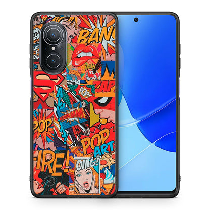 Θήκη Huawei Nova 9 SE PopArt OMG από τη Smartfits με σχέδιο στο πίσω μέρος και μαύρο περίβλημα | Huawei Nova 9 SE PopArt OMG case with colorful back and black bezels
