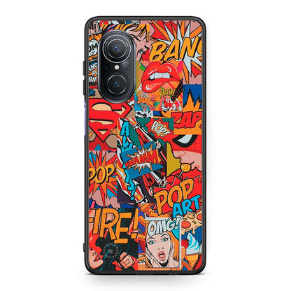 Huawei Nova 9 SE PopArt OMG θήκη από τη Smartfits με σχέδιο στο πίσω μέρος και μαύρο περίβλημα | Smartphone case with colorful back and black bezels by Smartfits
