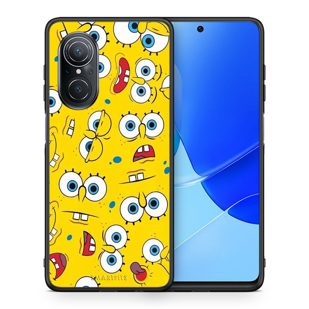 Θήκη Huawei Nova 9 SE Sponge PopArt από τη Smartfits με σχέδιο στο πίσω μέρος και μαύρο περίβλημα | Huawei Nova 9 SE Sponge PopArt case with colorful back and black bezels