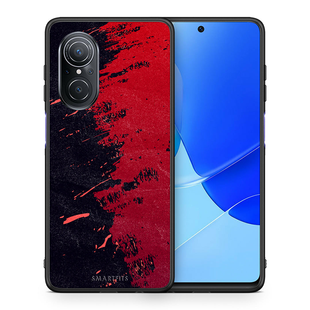 Θήκη Αγίου Βαλεντίνου Huawei Nova 9 SE Red Paint από τη Smartfits με σχέδιο στο πίσω μέρος και μαύρο περίβλημα | Huawei Nova 9 SE Red Paint case with colorful back and black bezels