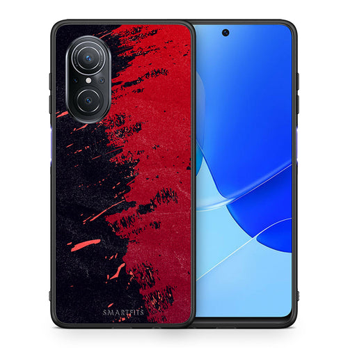 Θήκη Αγίου Βαλεντίνου Huawei Nova 9 SE Red Paint από τη Smartfits με σχέδιο στο πίσω μέρος και μαύρο περίβλημα | Huawei Nova 9 SE Red Paint case with colorful back and black bezels