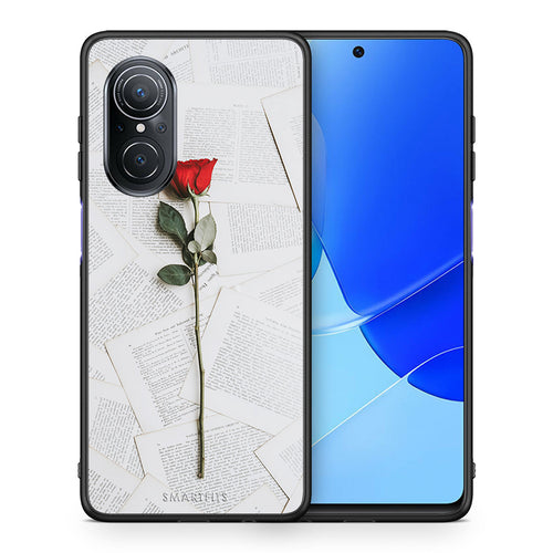 Θήκη Huawei Nova 9 SE Red Rose από τη Smartfits με σχέδιο στο πίσω μέρος και μαύρο περίβλημα | Huawei Nova 9 SE Red Rose case with colorful back and black bezels