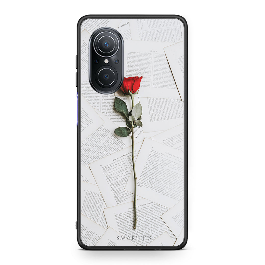 Huawei Nova 9 SE Red Rose θήκη από τη Smartfits με σχέδιο στο πίσω μέρος και μαύρο περίβλημα | Smartphone case with colorful back and black bezels by Smartfits