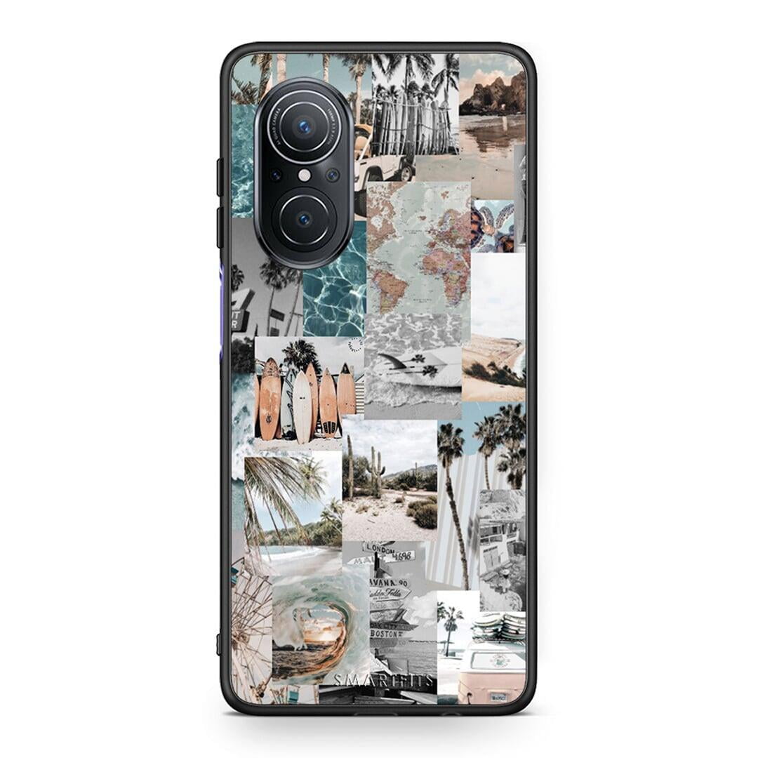Huawei Nova 9 SE Retro Beach Life Θήκη από τη Smartfits με σχέδιο στο πίσω μέρος και μαύρο περίβλημα | Smartphone case with colorful back and black bezels by Smartfits
