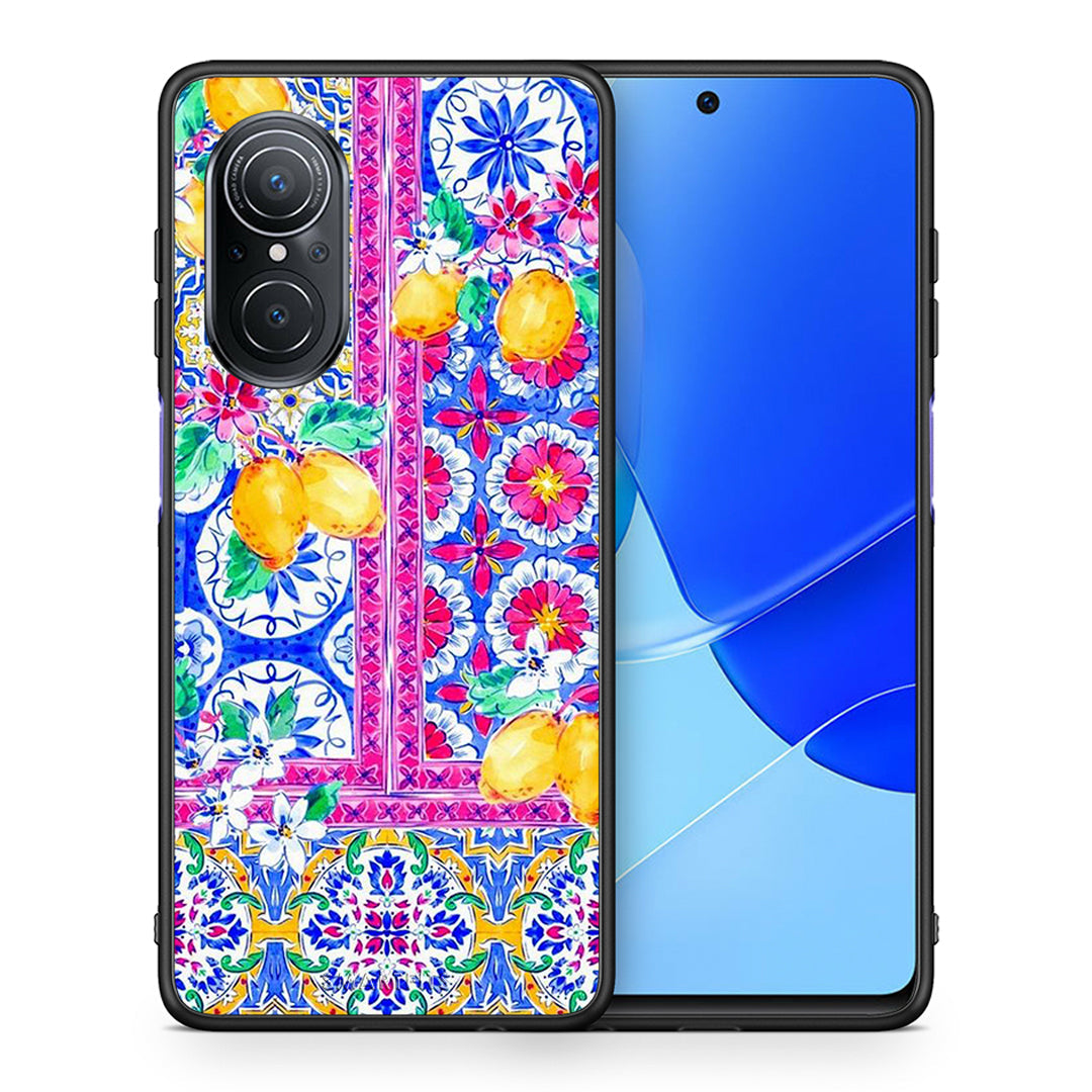 Θήκη Huawei Nova 9 SE Retro Spring από τη Smartfits με σχέδιο στο πίσω μέρος και μαύρο περίβλημα | Huawei Nova 9 SE Retro Spring case with colorful back and black bezels