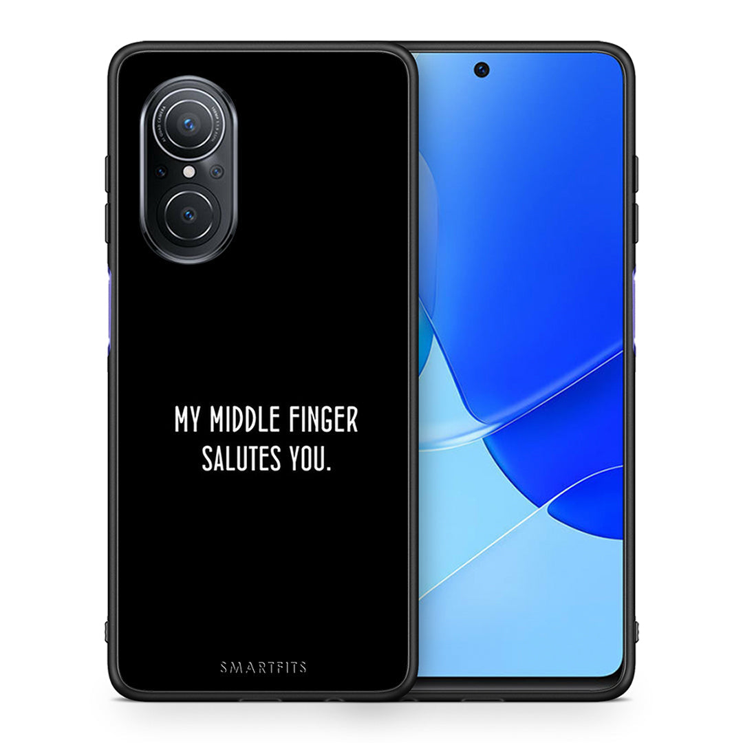 Θήκη Huawei Nova 9 SE Salute από τη Smartfits με σχέδιο στο πίσω μέρος και μαύρο περίβλημα | Huawei Nova 9 SE Salute case with colorful back and black bezels