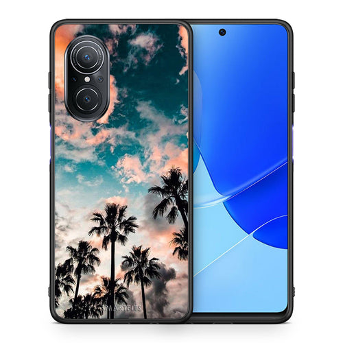 Θήκη Huawei Nova 9 SE Sky Summer από τη Smartfits με σχέδιο στο πίσω μέρος και μαύρο περίβλημα | Huawei Nova 9 SE Sky Summer case with colorful back and black bezels