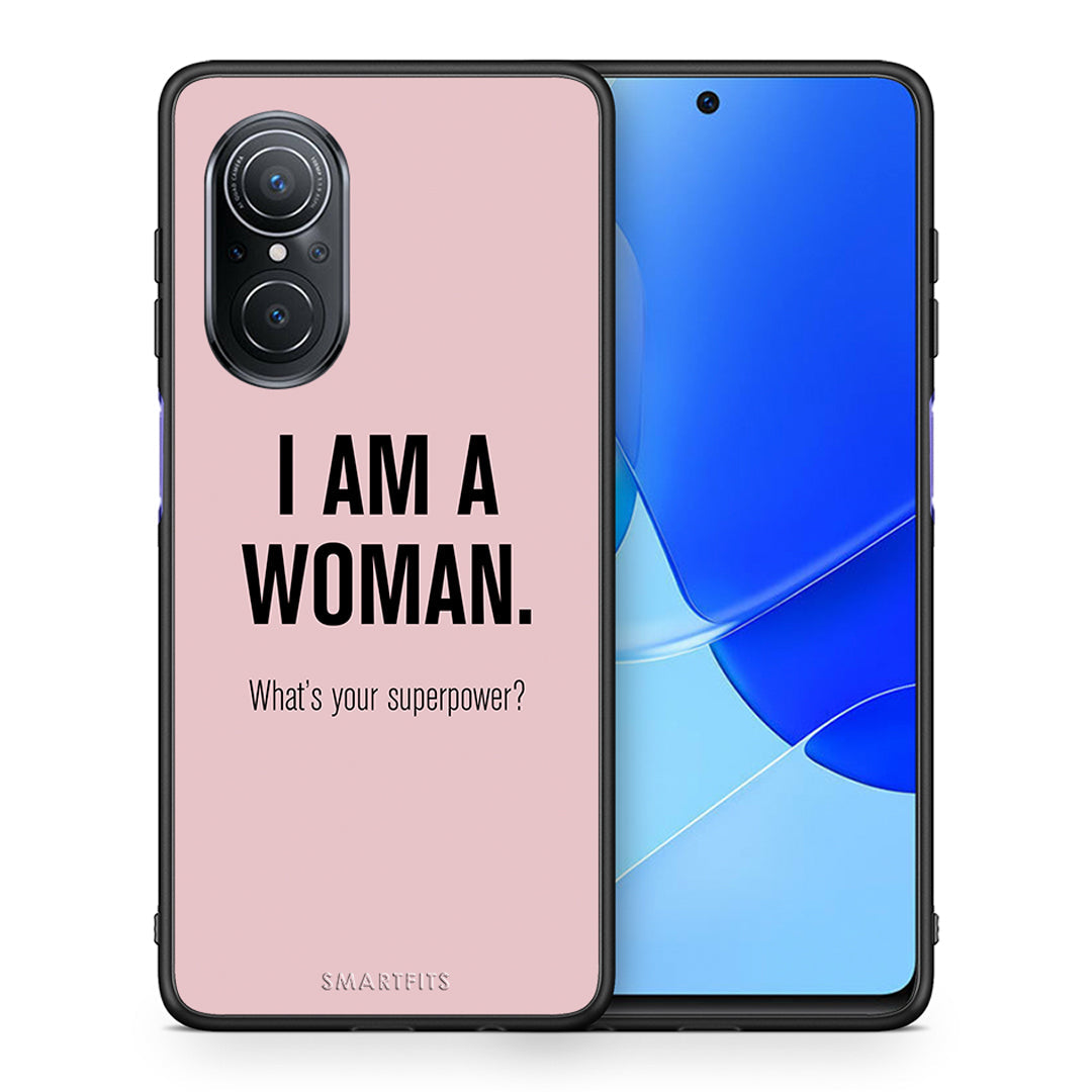 Θήκη Huawei Nova 9 SE Superpower Woman από τη Smartfits με σχέδιο στο πίσω μέρος και μαύρο περίβλημα | Huawei Nova 9 SE Superpower Woman case with colorful back and black bezels