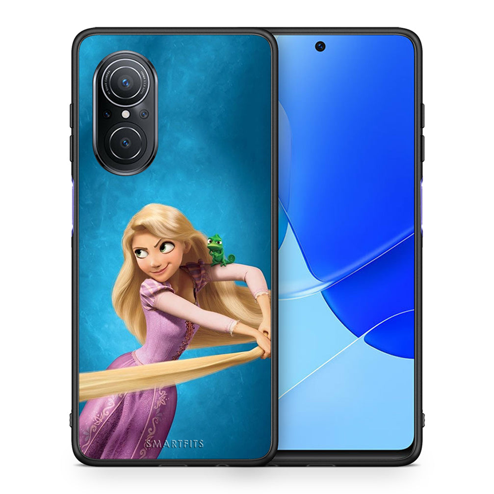 Θήκη Αγίου Βαλεντίνου Huawei Nova 9 SE Tangled 2 από τη Smartfits με σχέδιο στο πίσω μέρος και μαύρο περίβλημα | Huawei Nova 9 SE Tangled 2 case with colorful back and black bezels