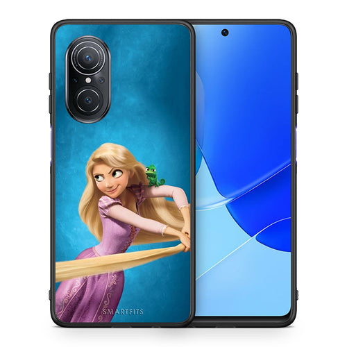 Θήκη Αγίου Βαλεντίνου Huawei Nova 9 SE Tangled 2 από τη Smartfits με σχέδιο στο πίσω μέρος και μαύρο περίβλημα | Huawei Nova 9 SE Tangled 2 case with colorful back and black bezels