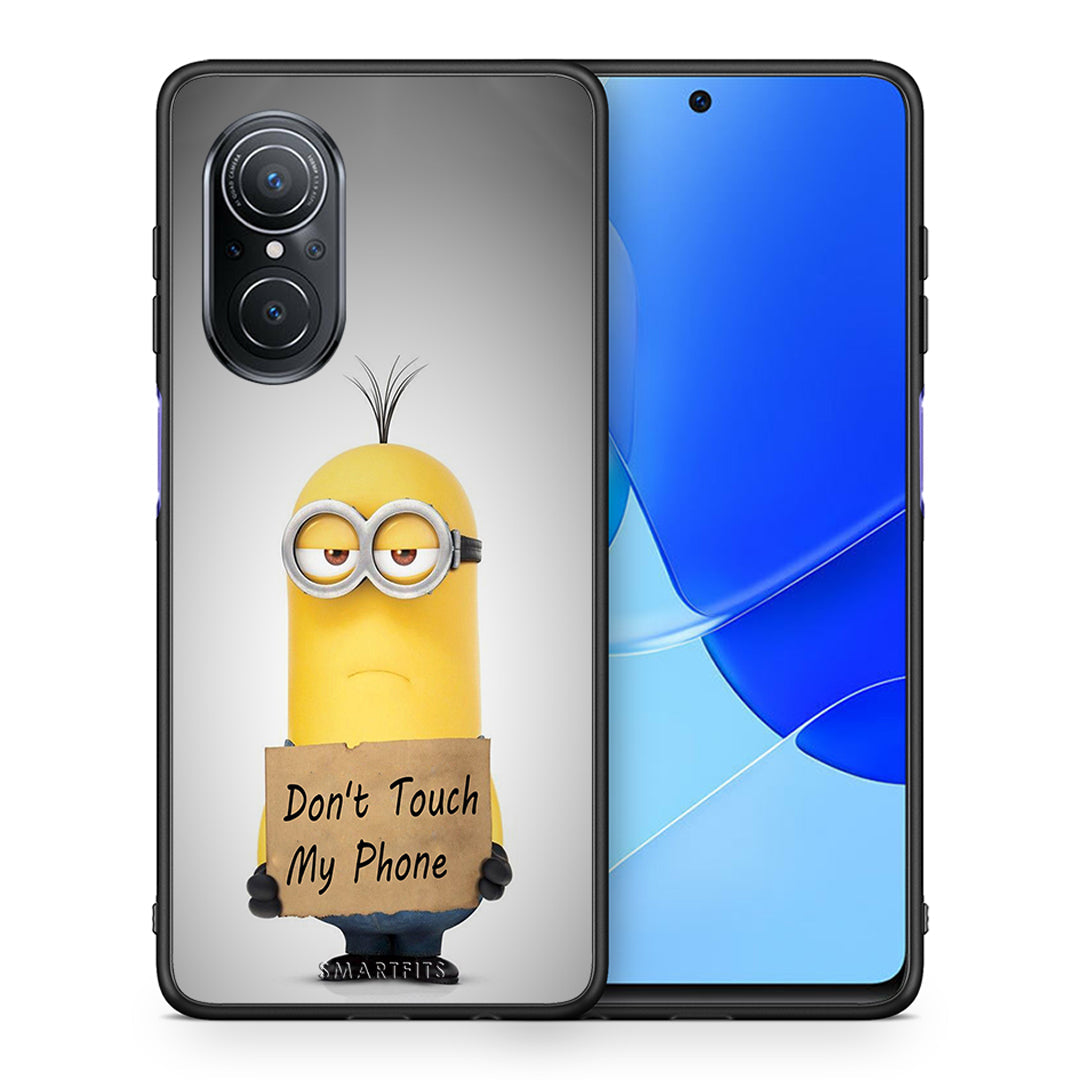 Θήκη Huawei Nova 9 SE Minion Text από τη Smartfits με σχέδιο στο πίσω μέρος και μαύρο περίβλημα | Huawei Nova 9 SE Minion Text case with colorful back and black bezels