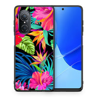 Thumbnail for Θήκη Huawei Nova 9 SE Tropical Flowers από τη Smartfits με σχέδιο στο πίσω μέρος και μαύρο περίβλημα | Huawei Nova 9 SE Tropical Flowers case with colorful back and black bezels
