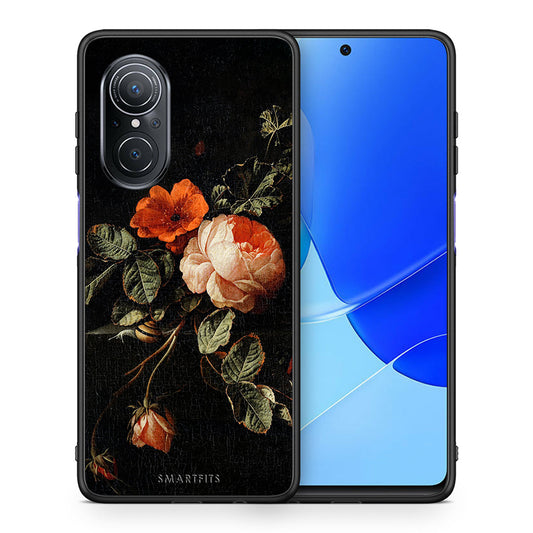 Θήκη Huawei Nova 9 SE Vintage Roses από τη Smartfits με σχέδιο στο πίσω μέρος και μαύρο περίβλημα | Huawei Nova 9 SE Vintage Roses case with colorful back and black bezels