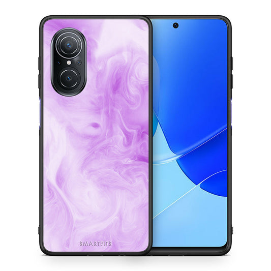 Θήκη Huawei Nova 9 SE Lavender Watercolor από τη Smartfits με σχέδιο στο πίσω μέρος και μαύρο περίβλημα | Huawei Nova 9 SE Lavender Watercolor case with colorful back and black bezels