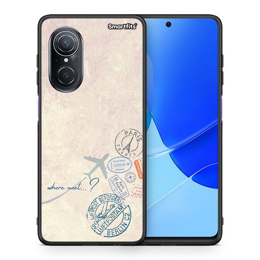 Θήκη Huawei Nova 9 SE Where Next από τη Smartfits με σχέδιο στο πίσω μέρος και μαύρο περίβλημα | Huawei Nova 9 SE Where Next case with colorful back and black bezels