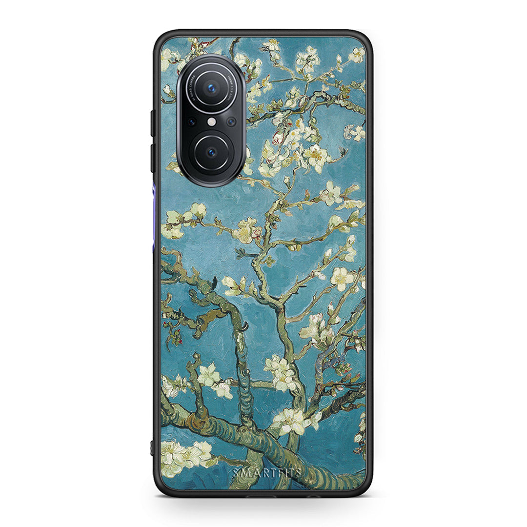 Huawei Nova 9 SE White Blossoms θήκη από τη Smartfits με σχέδιο στο πίσω μέρος και μαύρο περίβλημα | Smartphone case with colorful back and black bezels by Smartfits