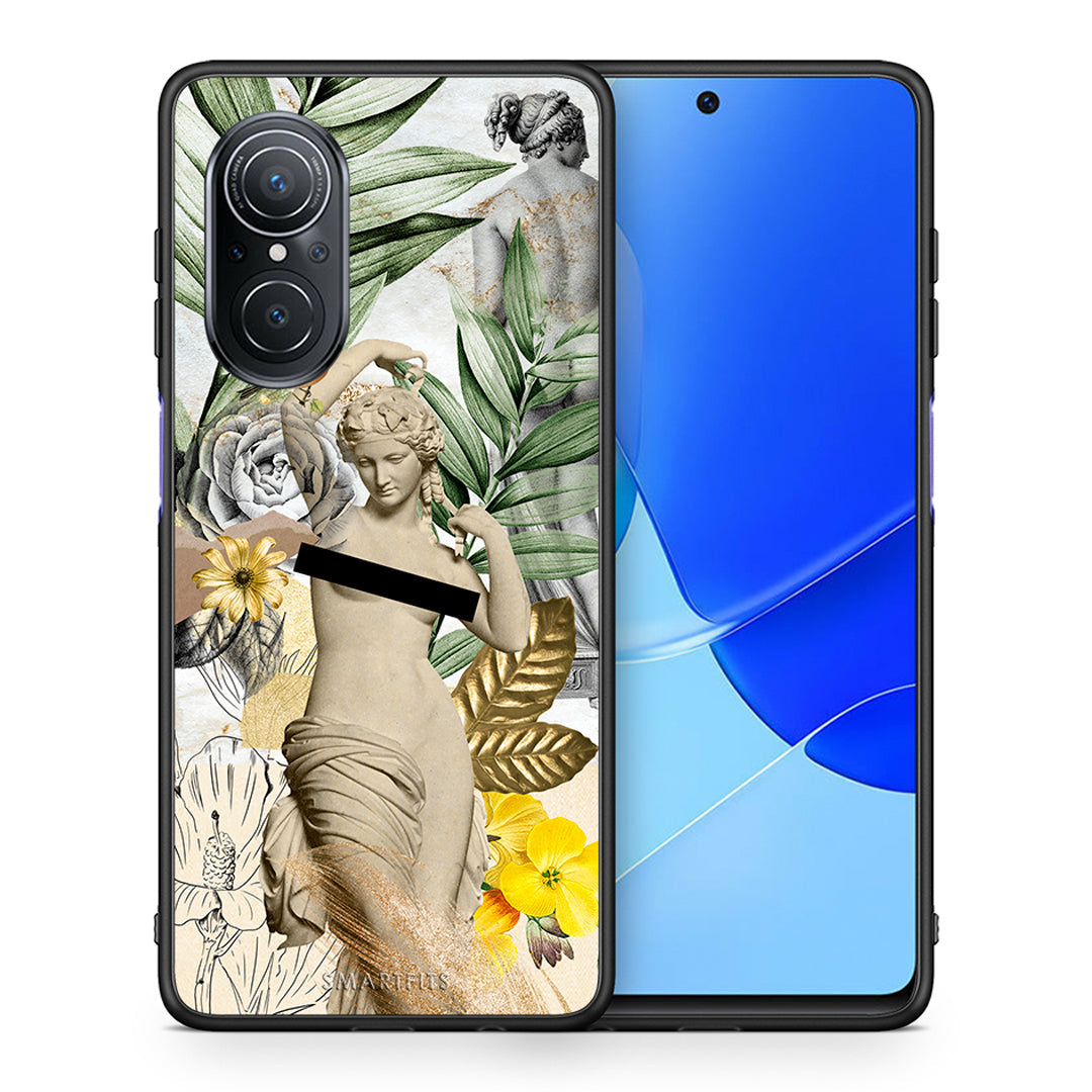 Θήκη Huawei Nova 9 SE Woman Statue από τη Smartfits με σχέδιο στο πίσω μέρος και μαύρο περίβλημα | Huawei Nova 9 SE Woman Statue case with colorful back and black bezels