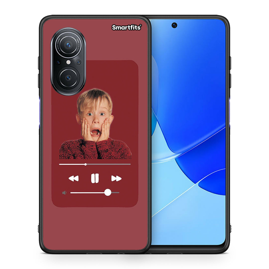 Θήκη Huawei Nova 9 SE Xmas Alone Music από τη Smartfits με σχέδιο στο πίσω μέρος και μαύρο περίβλημα | Huawei Nova 9 SE Xmas Alone Music case with colorful back and black bezels