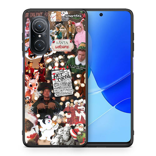 Θήκη Huawei Nova 9 SE Xmas Movies από τη Smartfits με σχέδιο στο πίσω μέρος και μαύρο περίβλημα | Huawei Nova 9 SE Xmas Movies case with colorful back and black bezels